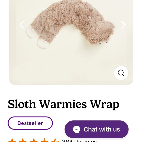Warmies Sloth Microwavable Neck Wrap - Picture 4 of 5